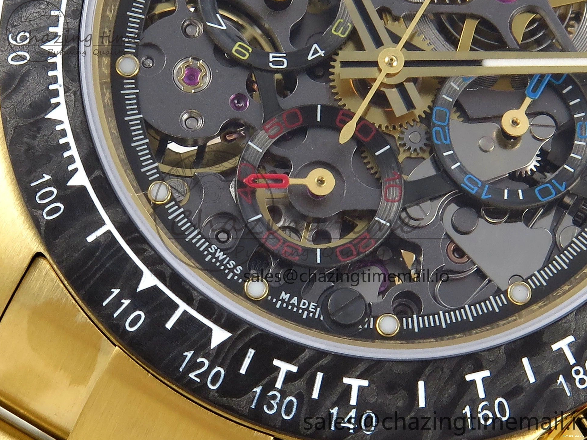 0409 Daytona Artisans Skeleton YG ADGF Best Edition Skeleton Dial on YG Oyster Bracelet SA FlexibleFit 754